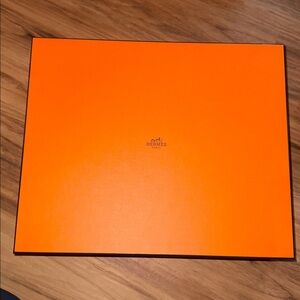 Authentic Hermes Orange Box, Tissue and Ribbon